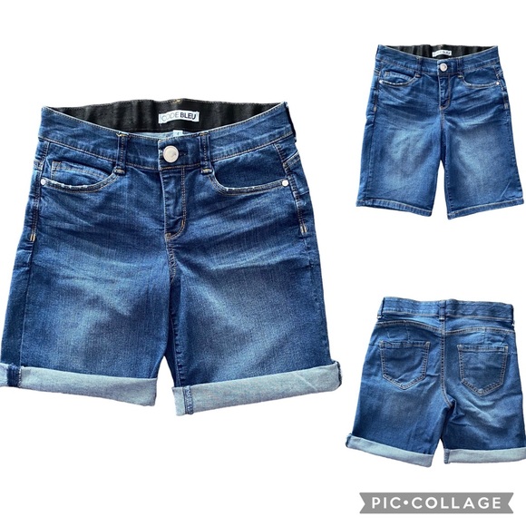 Code Bleu Pants - Code Bleu Jean Shorts with Tummy Slimming Panels 4